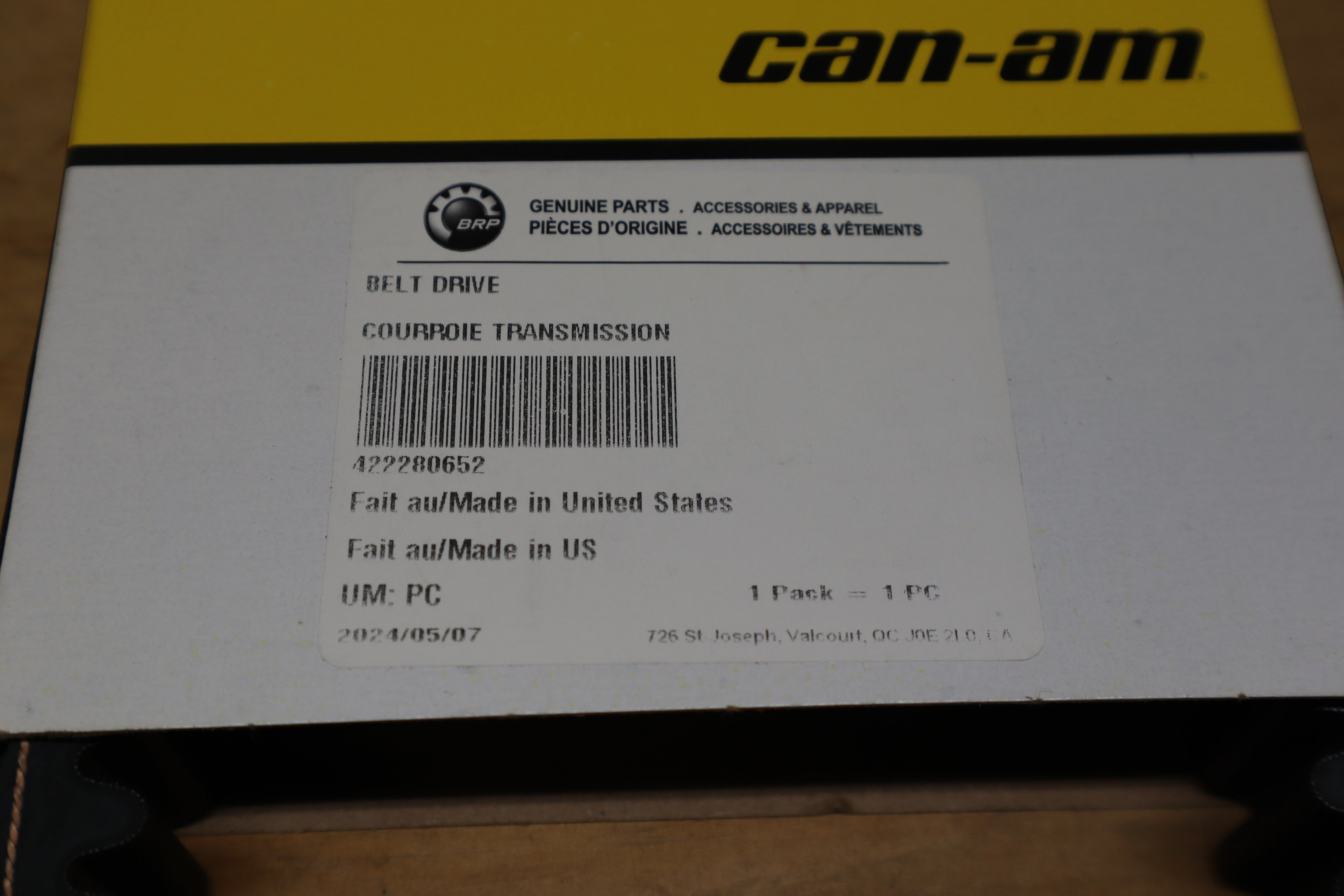 CAN-AM MAVERICK TURBO RR HIGH PERFORMANCE BELT OEM   422280652 (CHECK FITMENT)