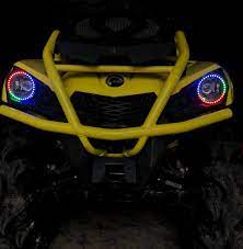 Can Am Halo Rings headlights Outlander 450 / 570 RGB LED multicolor chase bluetooth